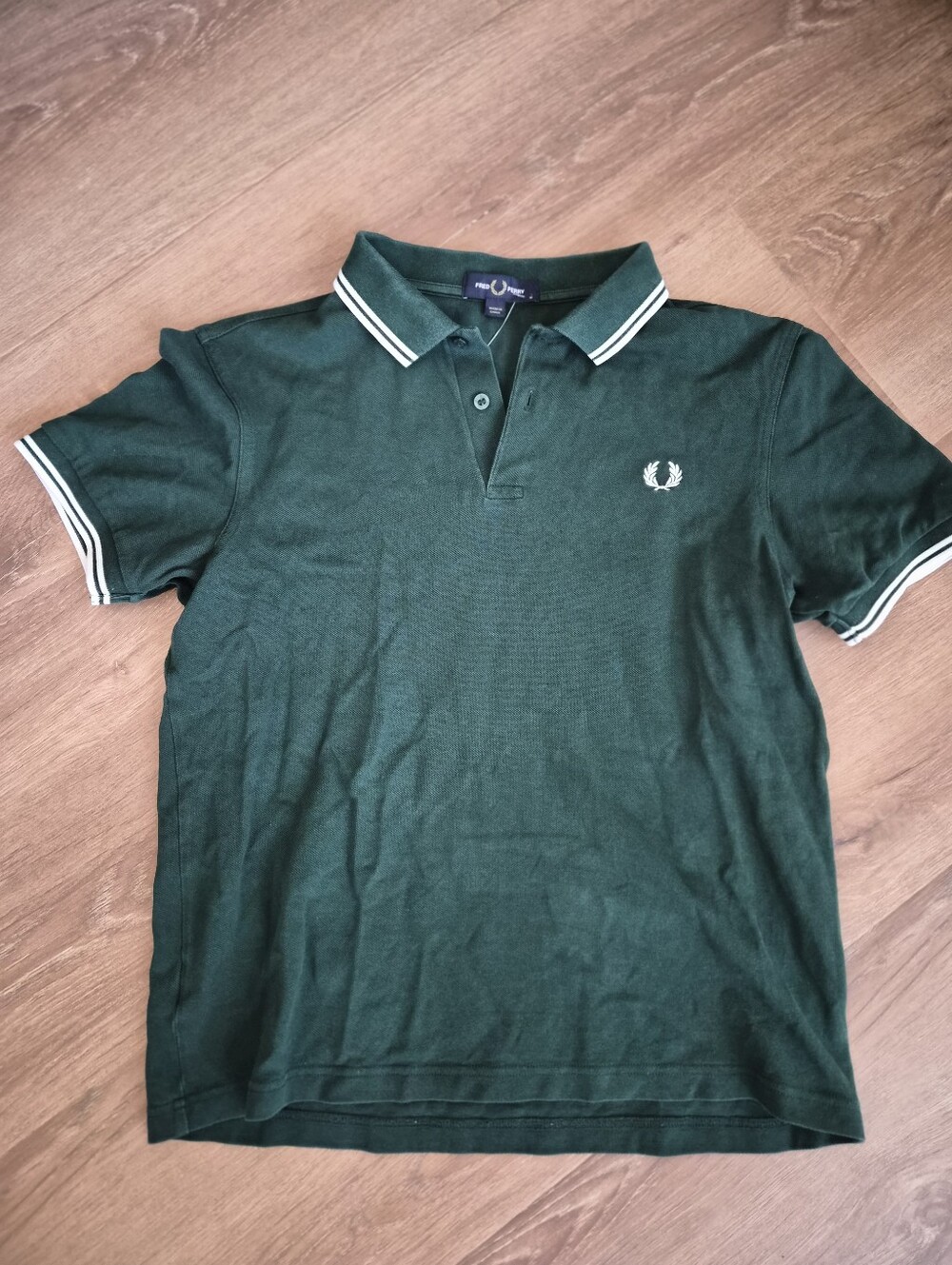 Fred Perry Dark Green Polo with White Twin Tipping Medium